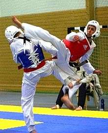 A World Taekwondo Federation sparring match