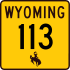 Wyoming Highway 113 marker
