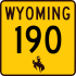Wyoming Highway 190 marker