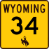 Wyoming Highway 34 marker