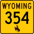 Wyoming Highway 354 marker