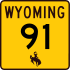 Wyoming Highway 91 marker