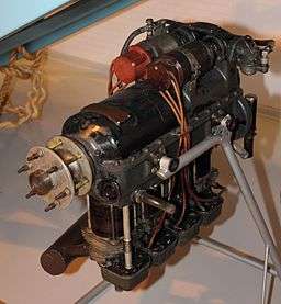 an engine on a display stand