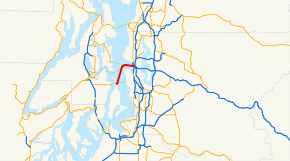 A red line indicates the path the ferry takes through Puget Sound (indicated in blue)
