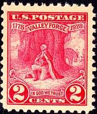 Washington at Prayer, Valley Forge, issue of 1928, 2c