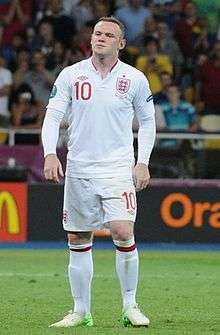 Wayne Rooney playing for England in 2012