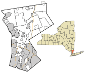 Map of Westchester County depicting the incorporated municipalities and unincorporated areas