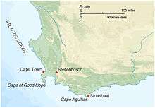 Map of Western Cape, South Africa