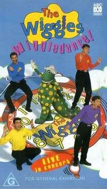 The cover shows the Wiggles doing some acts around the clock with Dorothy in the middle of the clock.