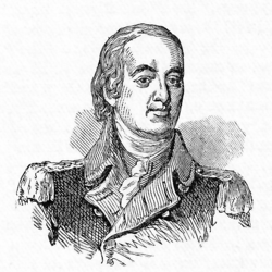 Black and white print of Lord Stirling in a military uniform