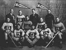 old black-and-white photo of a men's hockey team