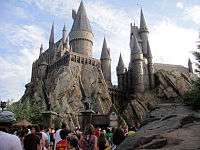 Hogwarts castle from the Harry Potter franchise
