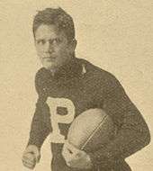 Wylie Glidden Woodruff holding a football in his 1893 Penn football photo.