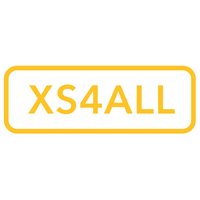 XS4ALL written in yellow letters with a yellow frame