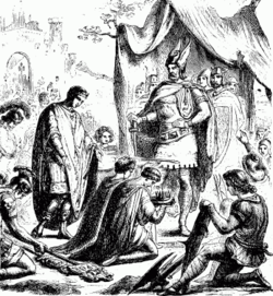Romulus Augustulus surrenders the crown