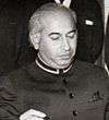 A black and white photo of Wajahat Haider, during a meeting