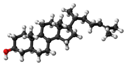 Ball-and-stick model of zymosterol