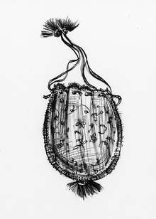 "A pen and ink drawing of a reticule"