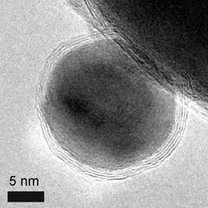 Cobalt nanoparticle with graphene shell.