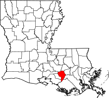 Louisiana with Assumption Parish highlighted.