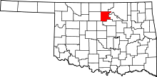 Map of Oklahoma highlighting Noble County